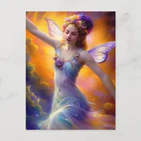 Pretty Fairy Dancing in the Wind  Postcard