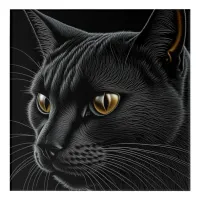 AI Black Cat with Yellow Eyes Acrylic Print