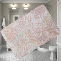 Vintage roses in cream - floral pattern  bath mat