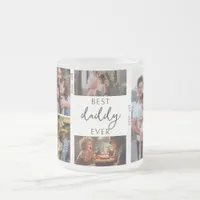 Best Daddy Ever | Father's Day 8 Photo Collage Frosted Glass Coffee Mug