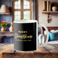 Gold Minimalist Merry Christmas Coffee Mug