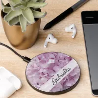 Light Pink Hydrangea Flowers Wireless Charger