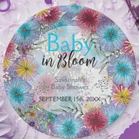 Elegant Radiant Bohemian Flowers Baby in Bloom  Paper Plates