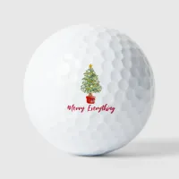 Festive Christmas Trees Merry Everything Holiday  Golf Balls