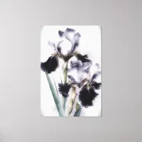 *~* White Black Flower Artsy Iris Painting AP84 Canvas Print