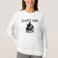 Captain Mom Ladies Long Sleeve (Fitted) T-Shirt