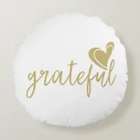 grateful heart round pillow