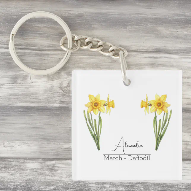Birth Month Flower March Daffodil Acrylic Keychain