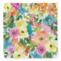 Watercolor Pretty Floral Bandana