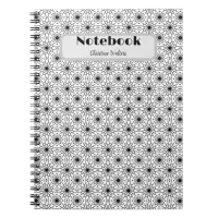 Black and White Elegant Abstract pattern Notebook