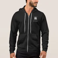 Mens Black Business Zip Hoodie + Custom White Logo