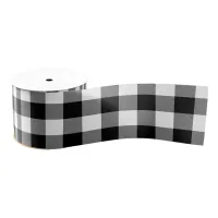 Classic White and Black Buffalo Check Grosgrain Ribbon