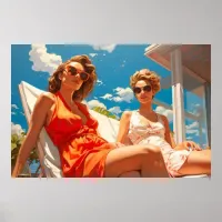 Pair of ladies on a Miami sun deck