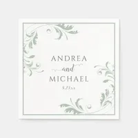 Light Sage Green Wedding Elegant Luxury Flourish N Napkins