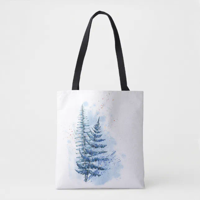 Watercolor Frozen Fern Tote Bag