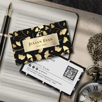 Elegant Glitter Luxe Gold Leaf Foliage Business Card