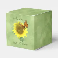 Pretty Yellow Sunflower and Orange Butterfly Favor Boxes