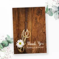 White Daisy Horse Bit Western Wedding Thank You