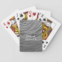 Bridal Shower Silver Gray Satin Poker Poker Cards