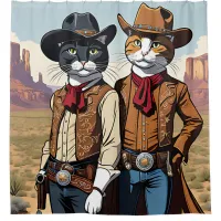 Cat Cowboys Shower Curtain