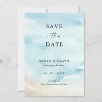 Watercolor Ocean Sea Summer Beach Photo  Save The Date