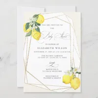 Boho Script Lemon Citrus Summer Baby Shower Invitation