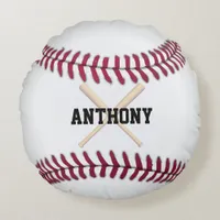 Baseball Personalized Round Pillow