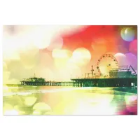Santa Monica Pier - Bursting Colors Photo Edit Tissue Paper