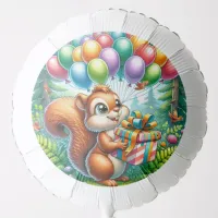 Cute Watercolor Cartoon Squirrel Birthday Balloon