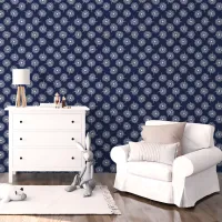 Navy Blue Dandelion Wallpaper