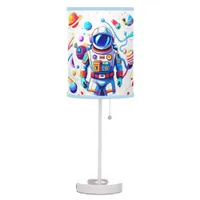 Colorful Astronaut and Univers in Bold Colors Table Lamp