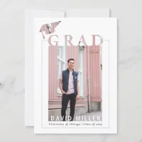 Simple Modern Minimalist Photo Graduation  Invitation