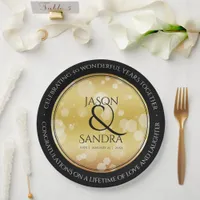 Elegant 50th Golden Wedding Anniversary Paper Plates