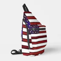 Modern Embossed American Flag Sling Bag