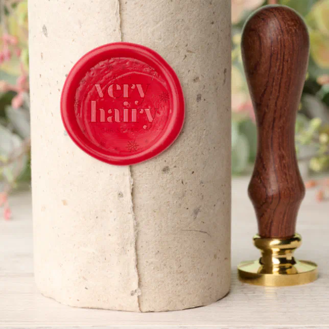 Funny Have a Very Hairy Christmas Snowflakes Wax Seal Stamp