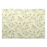 Delicate Greenery Cream n Blush Botanical Pattern Cloth Placemat