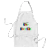 Colorful Merry Christmas Lights Font Adult Apron