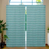 Southwest Turquoise Stone Geometric Print 50x108in Blackout Curtains