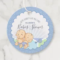 Twins Baby Shower Boys ID642 Favor Tags