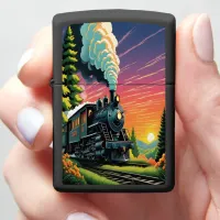 Steam Engine Sunset Zippo Lighter