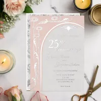 Pink Floral Art Nouveau Foil Invitation