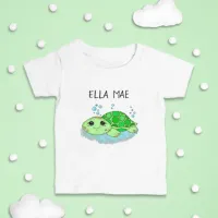 Personalized Cute Turtle Cartoon Name  Toddler T-shirt