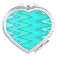 Modern zigzag pattern - waves in turquoise compact mirror