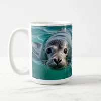 Cute Seal Sticking Head out of Water  Coffee Mug