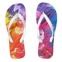 Colorful Modern Abstract Paint Flip Flops