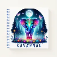 Neon Colorful Holographic Decorated Elephant | Notebook