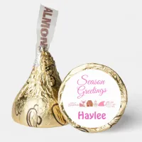 Season Greetings Pink on White Name Monogram | Hershey&#174;'s Kisses&#174;