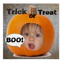 Add your Child's Photo to Funny Pumpkin Poster