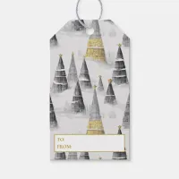 Black Gold Christmas Pattern#8 ID1009 Gift Tags