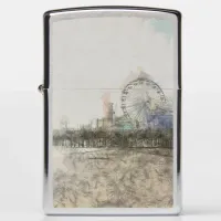 Scribbled Santa Monica Pier Zippo Lighter